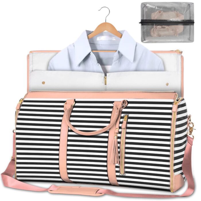 New women's foldable suit travel bag with multifunctional storage, large capacity PU carry on luggage bag - Image 4